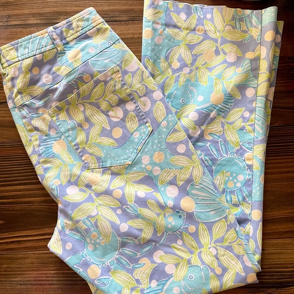 Lilly Pulitzer Vintage Womens Sea Life Straight Leg Pants Size 8 - Picture 10 of 13